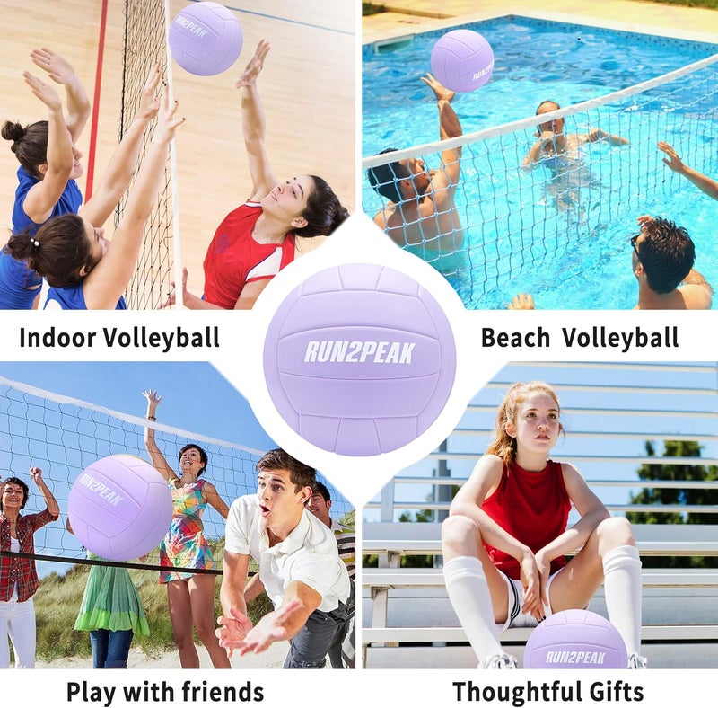 RUN2PEAK Soft Touch Volleyball Ball Gifts for Teen Girls Kids Youth Team Beginners Durable Volleyballs for Outdoor Indoor Beach Pool Water Play Official Size 5 Training Practice Volley Ball - Image 4
